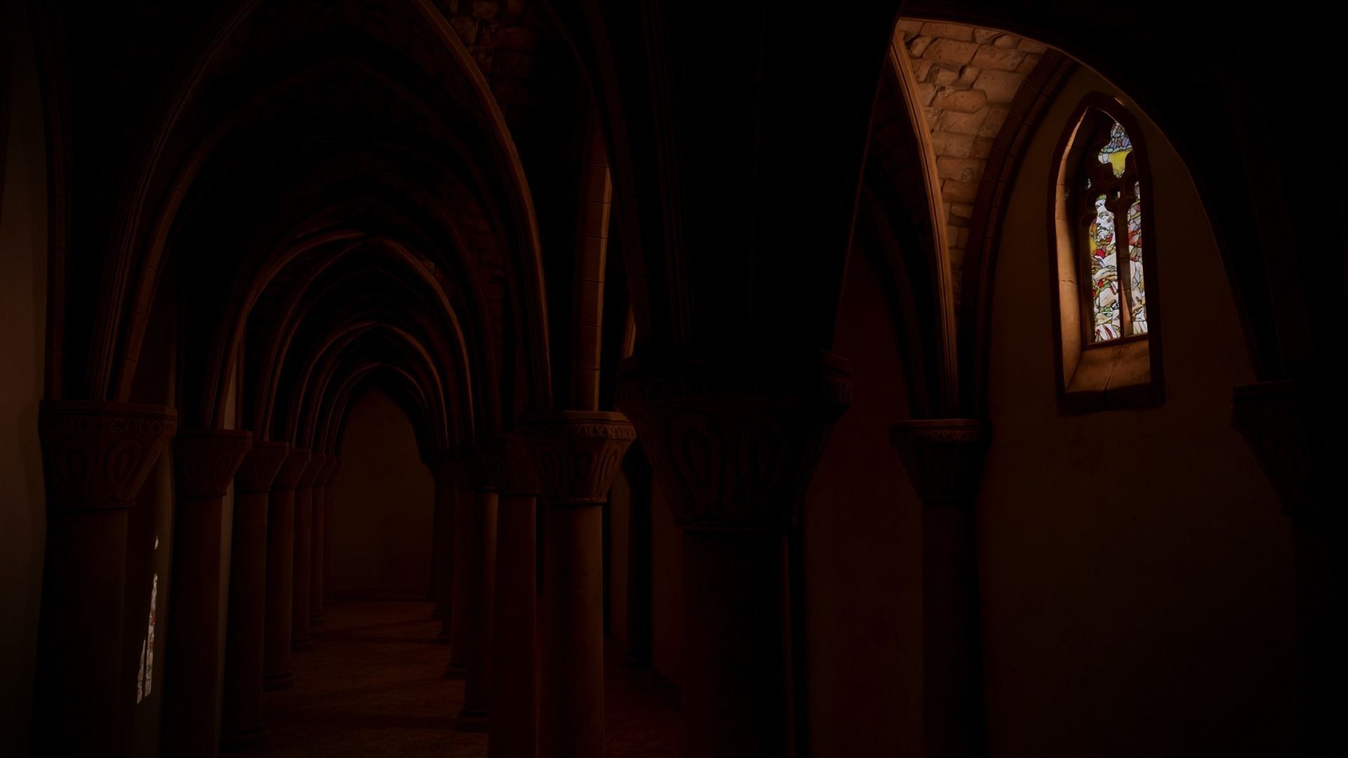 Modular Medieval Church Low-poly 3D model_11