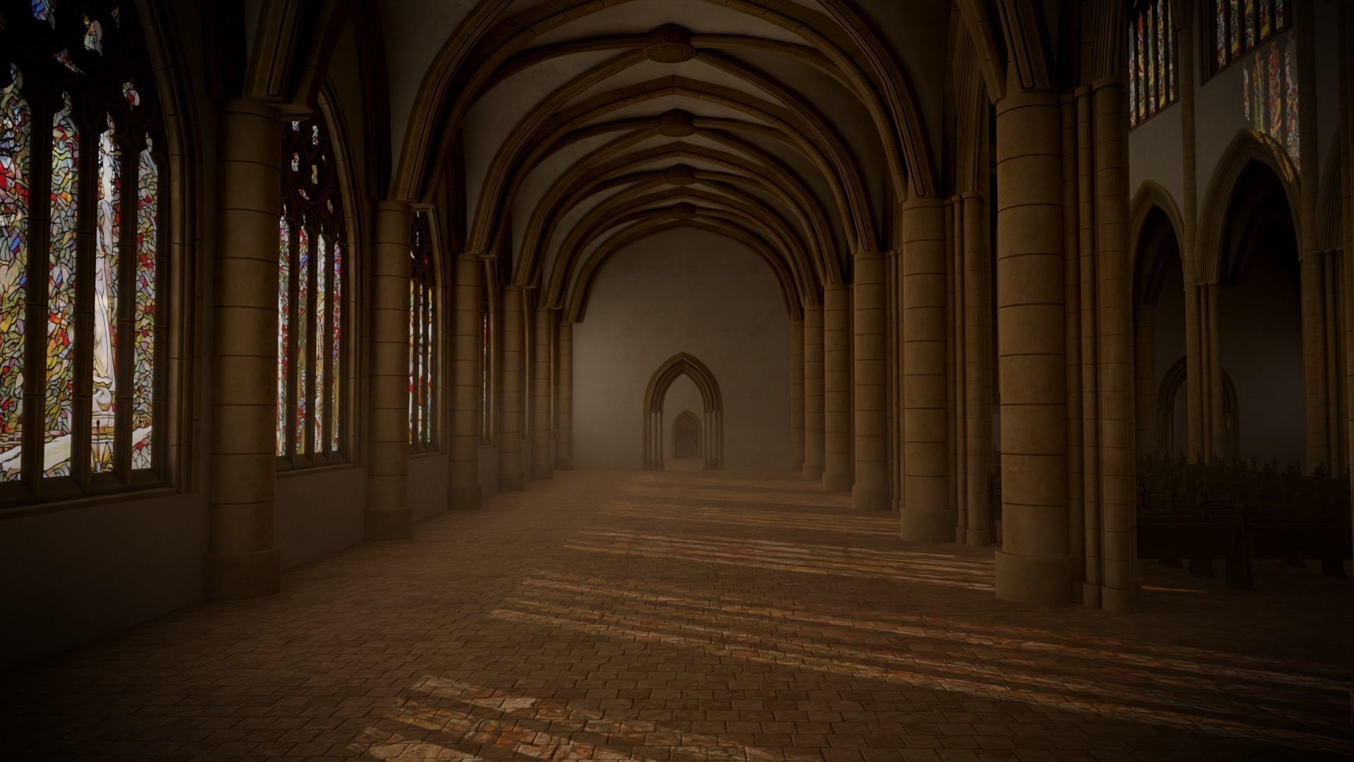 Modular Medieval Church Low-poly 3D model_18