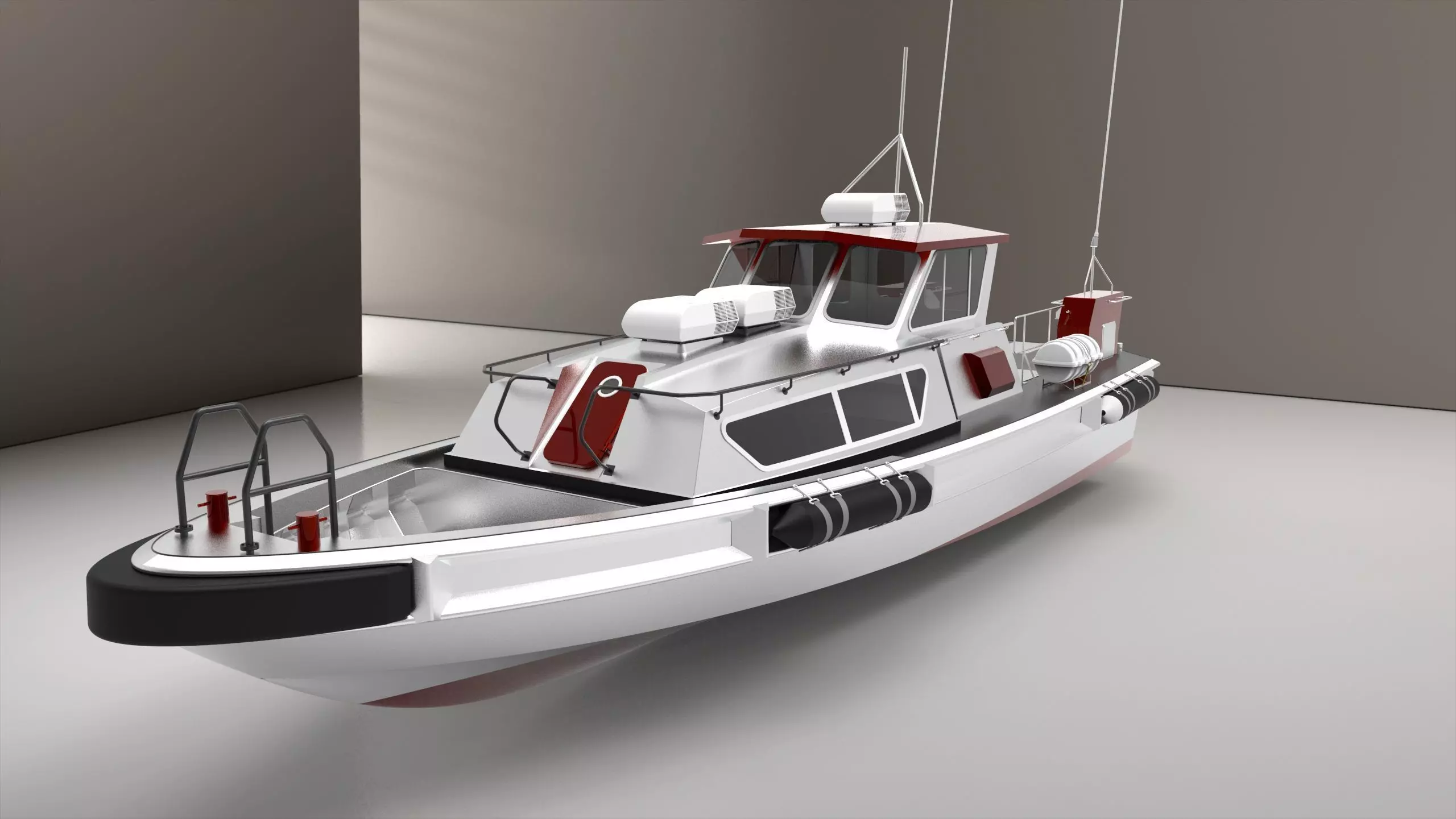 Auminium Patrol Boat Low-poly 3D model