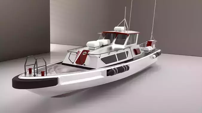 Auminium Patrol Boat Low-poly 3D model