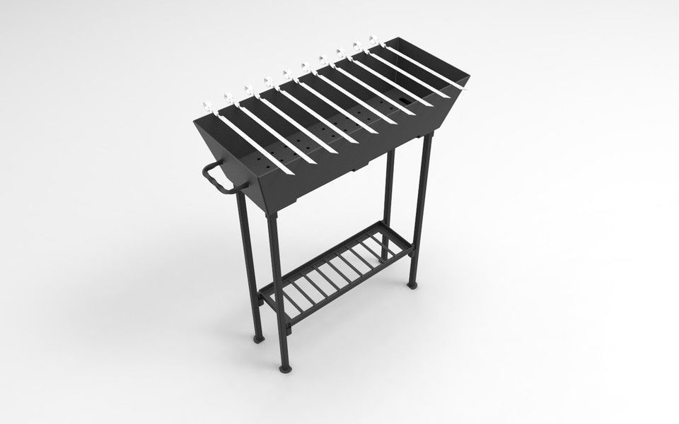 Brazier for 10 skewers 3D model_2