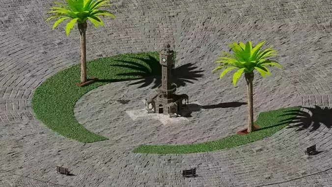Saat kulesi izmir 3D Low-poly 3D model
