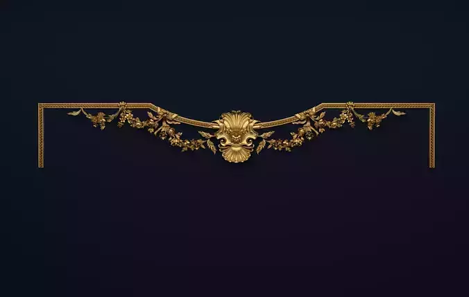Plaster decorative frame 3D model 09 3D model