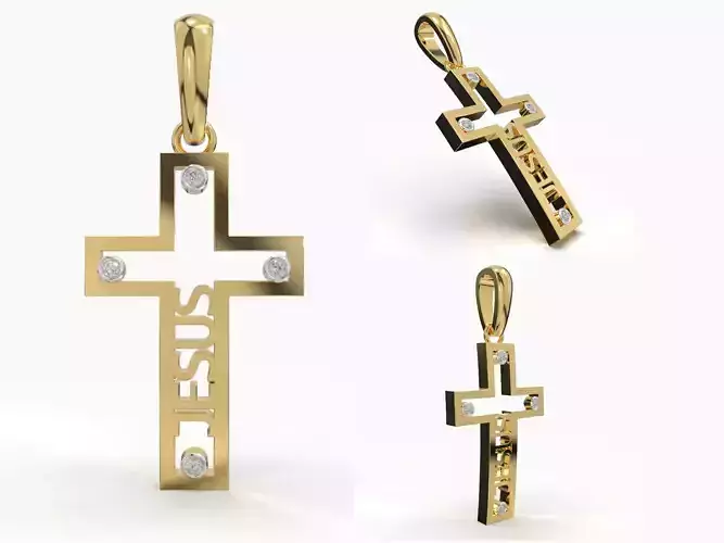 JESUS CROSS DIAMOND PENDANT