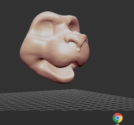 FELINE FURSUIT HEAD TOONY -removeable noes- 3D print model_1