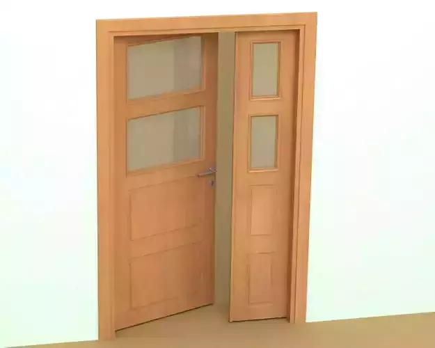 Door-9 wooden door with glass panels