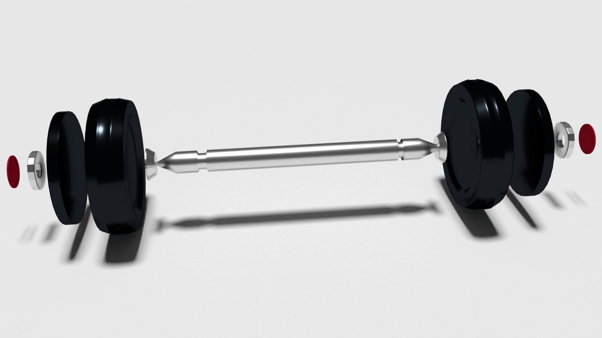 Barbel Lowpoly set of dumbbells Low-poly 3D model_2