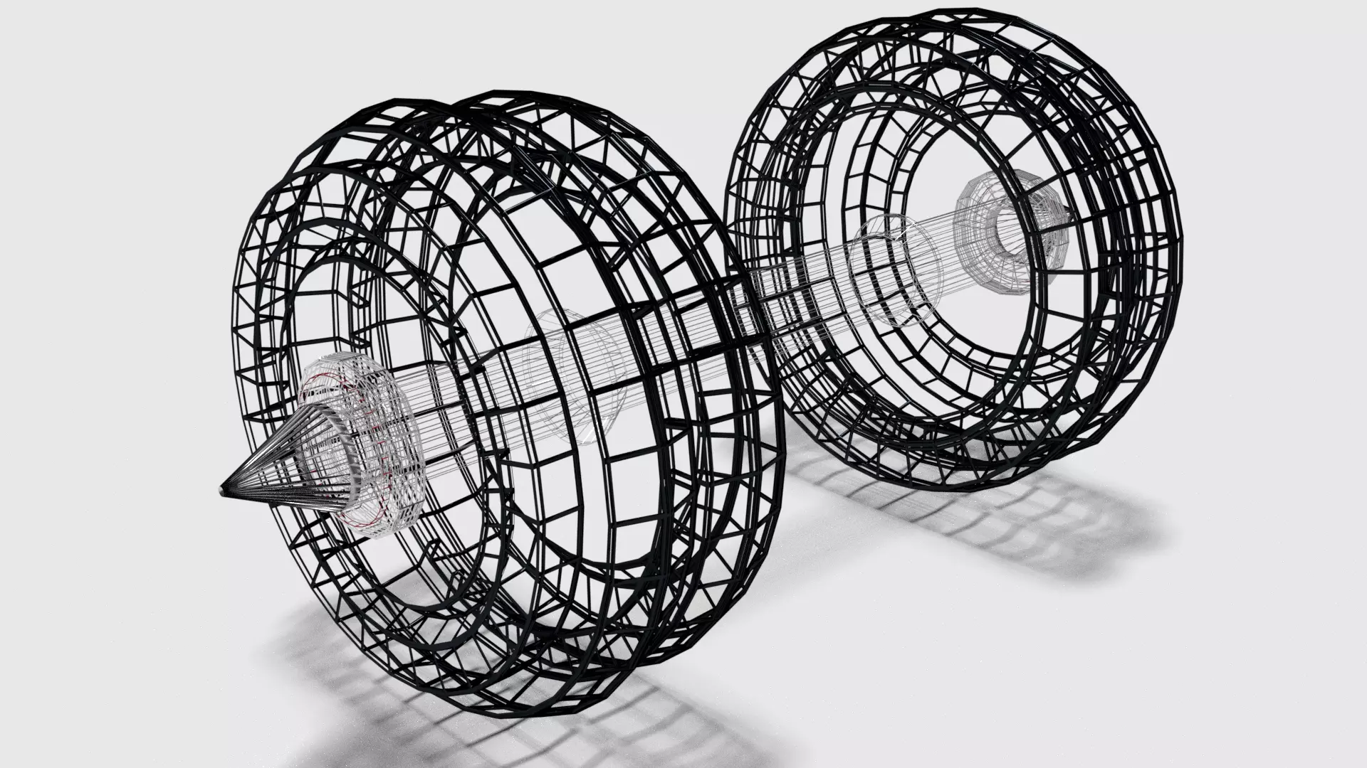 Barbel Lowpoly set of dumbbells Low-poly 3D model_0