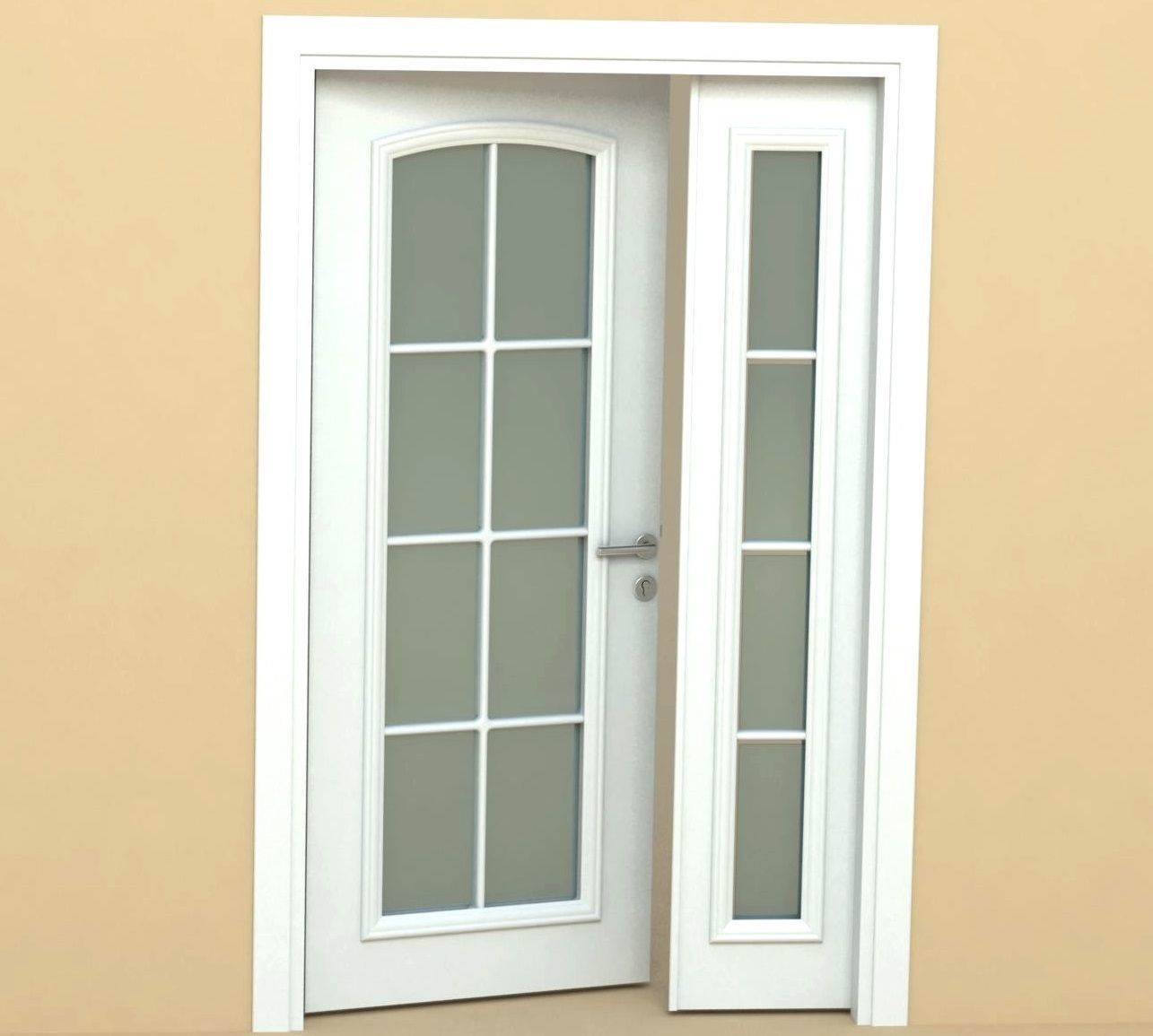 Door-11 door with glass on side 3D model_1
