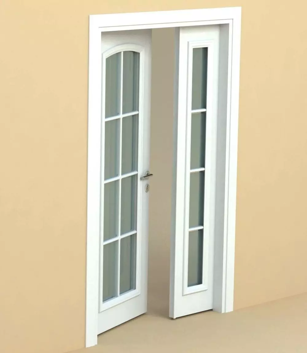 Door-11 door with glass on side 3D model_0