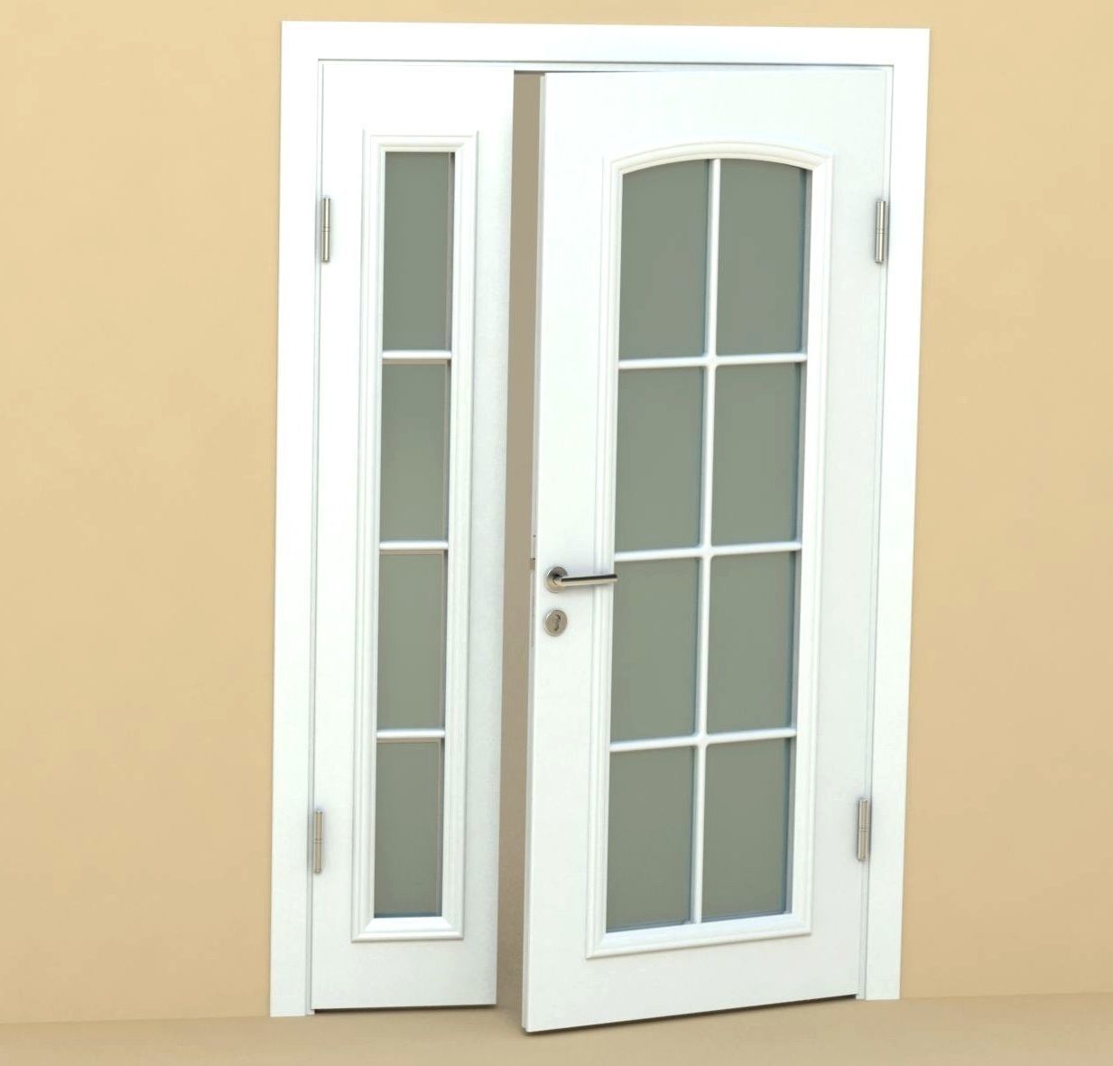 Door-11 door with glass on side 3D model_2