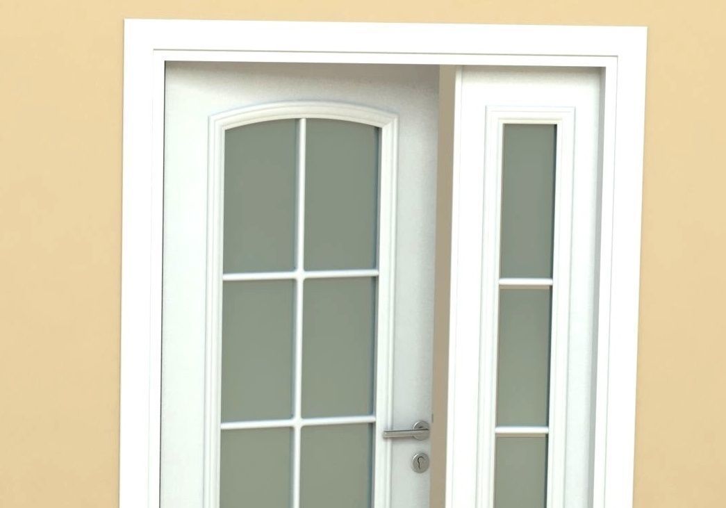 Door-11 door with glass on side 3D model_4