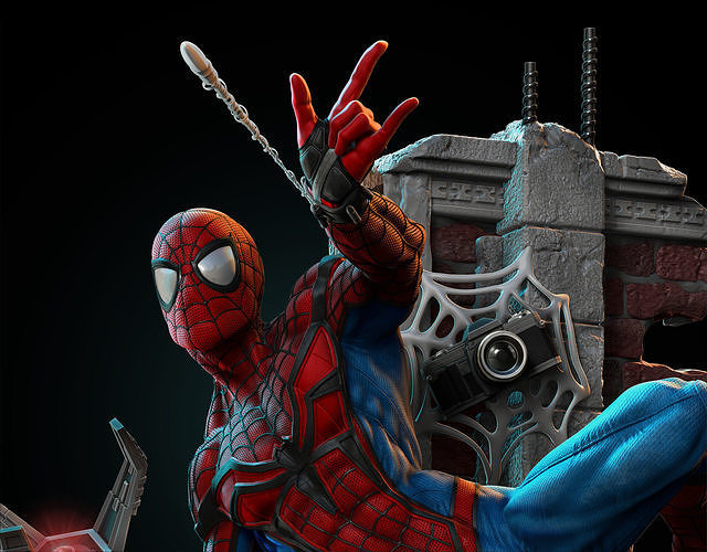SpiderMan Statue 3D print model