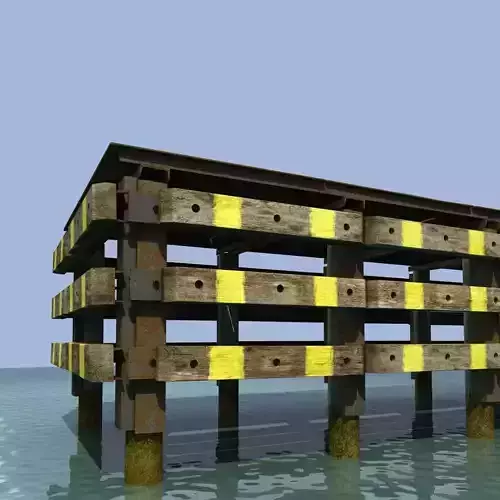 Old rusty pier 3D model