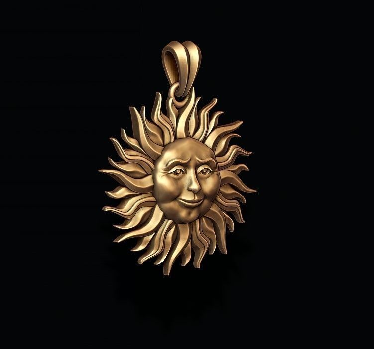 Sun pendant 3D print model_2