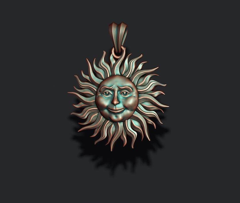 Sun pendant 3D print model_1