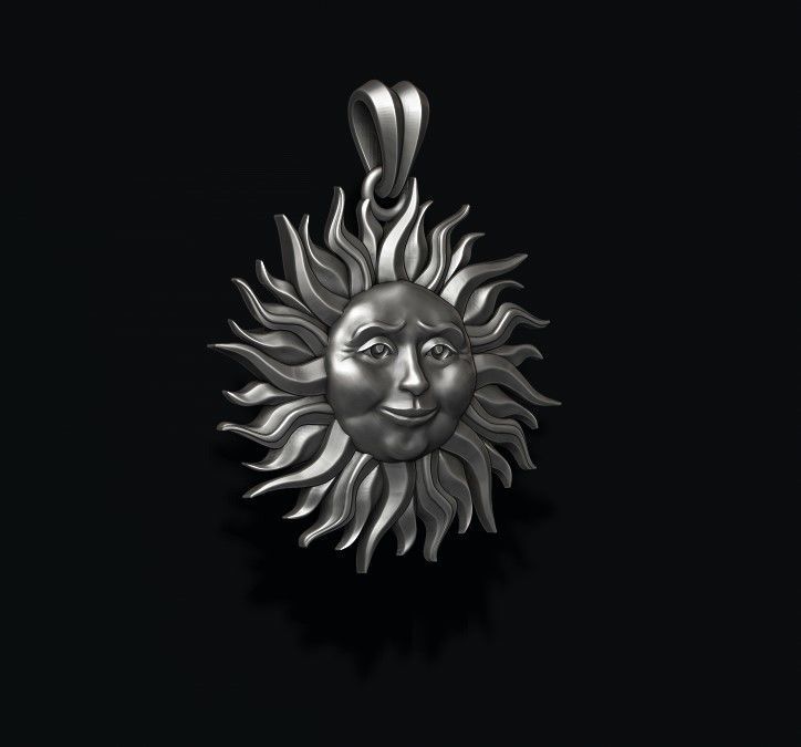 Sun pendant 3D print model_4