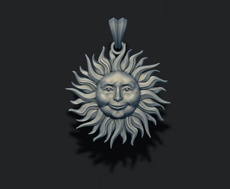 Sun pendant 3D print model_6