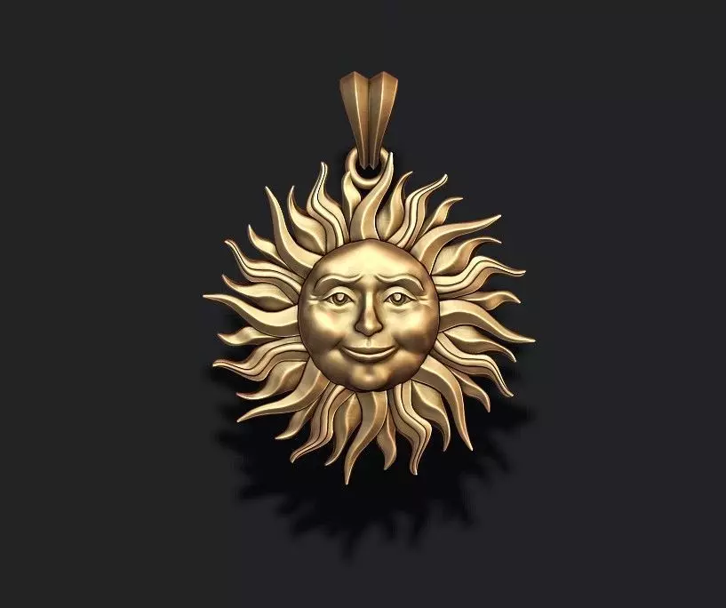 Sun pendant 3D print model_0