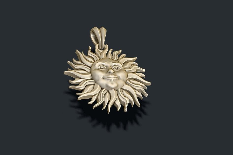 Sun pendant 3D print model_5
