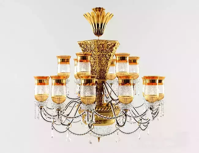 classic oriental chandelier 3D model