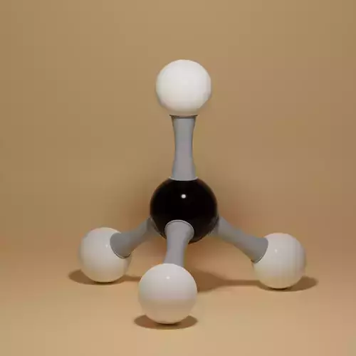 Methane Molecular CH4 Low-poly 3D model
