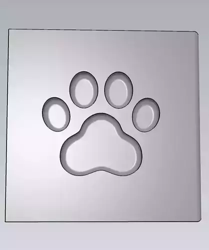 MakeIT Cat Feet Print Mold 3D Model With Top Frame