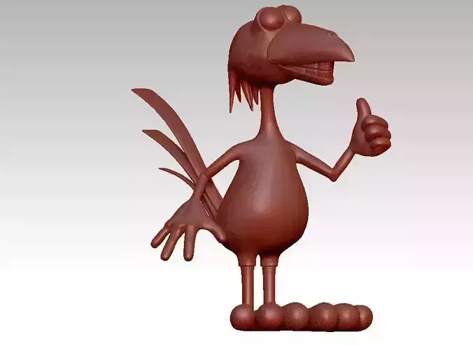 Cartoon crow character 3D print model
