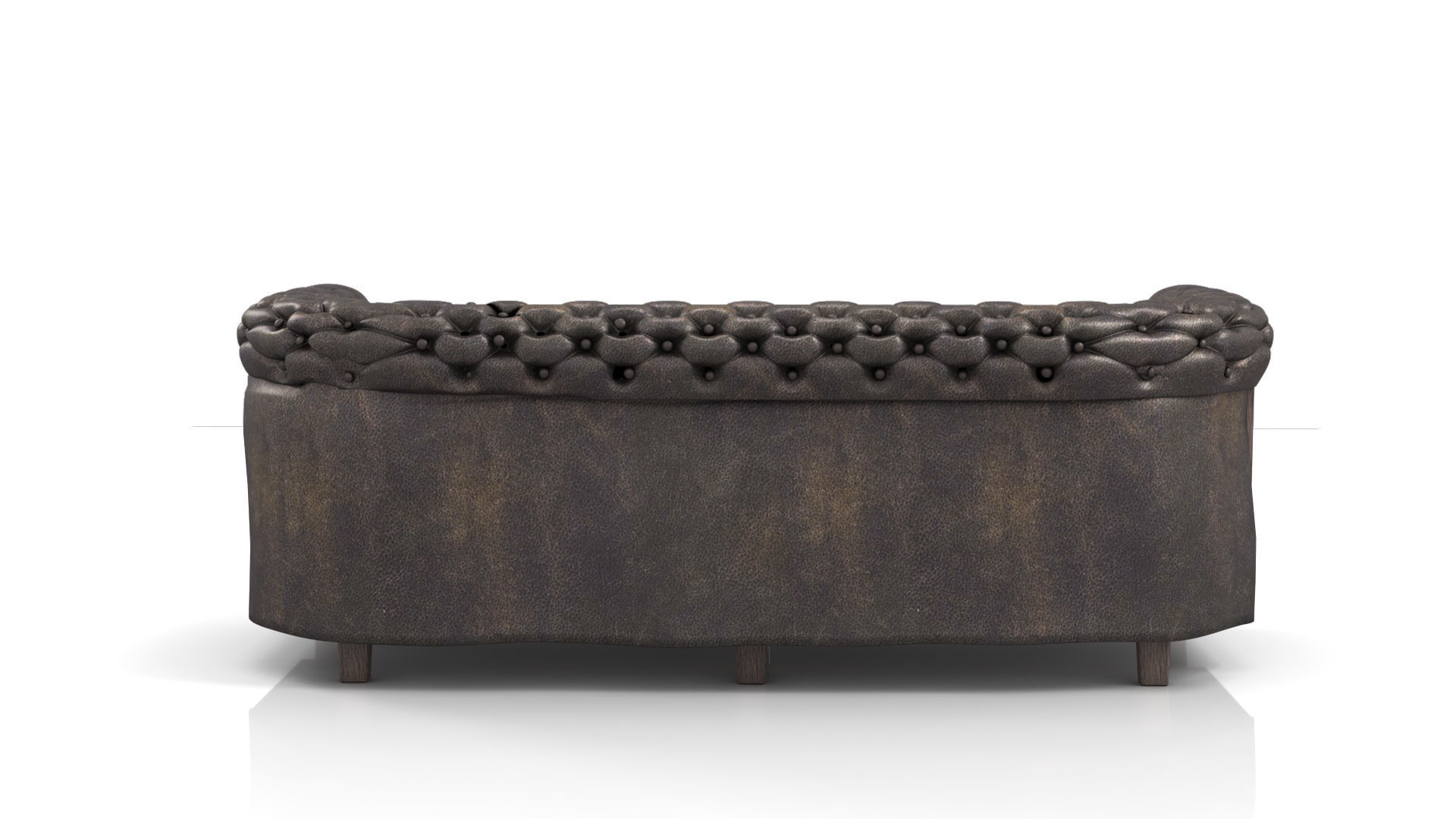 Chesterfield Sofa Old Black Leather 3D model_6