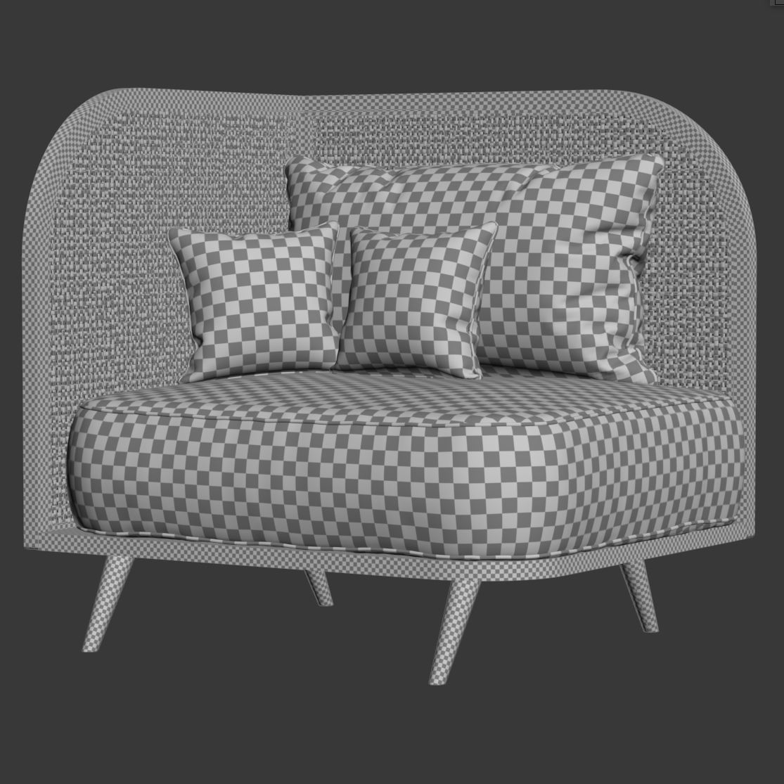 Corner restaurant lounge chair TV1 3D model CGTrader