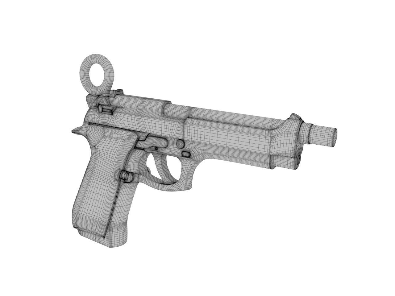Beretta 92 pendant 3D print model_7