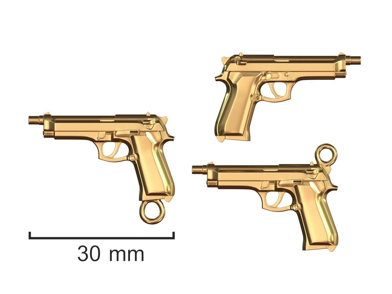 Beretta 92 pendant 3D print model_6