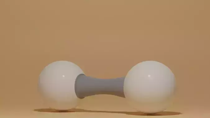 Hydrogen Molecule H2 Low-poly 3D model