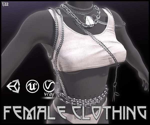Female Clothing Low-poly 3D model