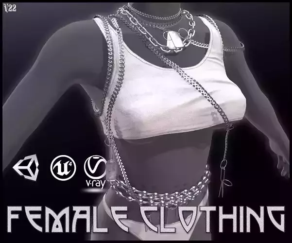 Female Clothing Low-poly 3D model