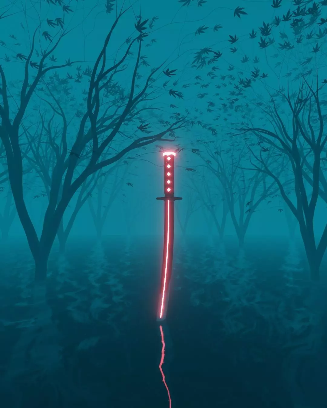 Japanese Sword - Katana  Low-poly 3D model_0