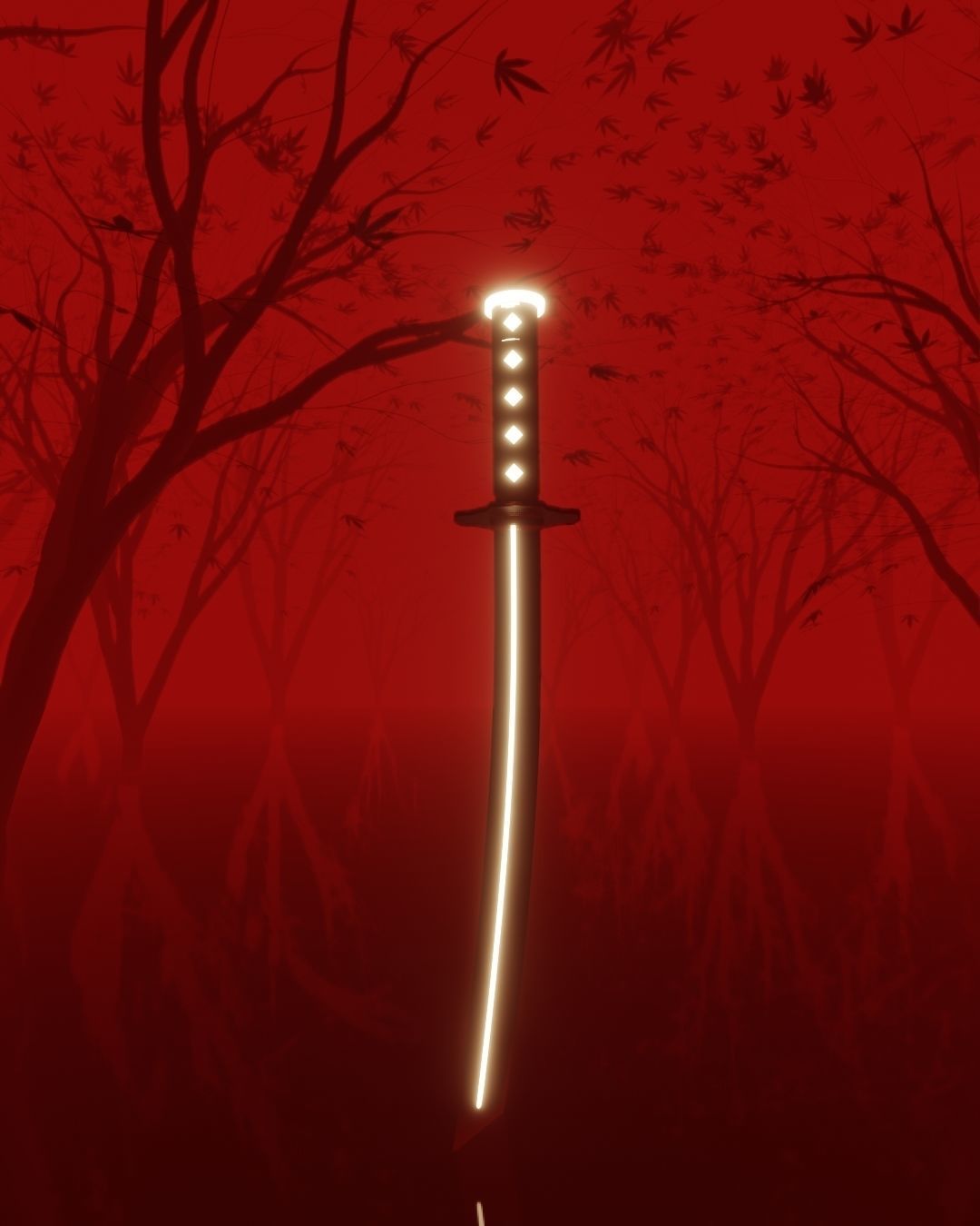 Japanese Sword - Katana  Low-poly 3D model_3