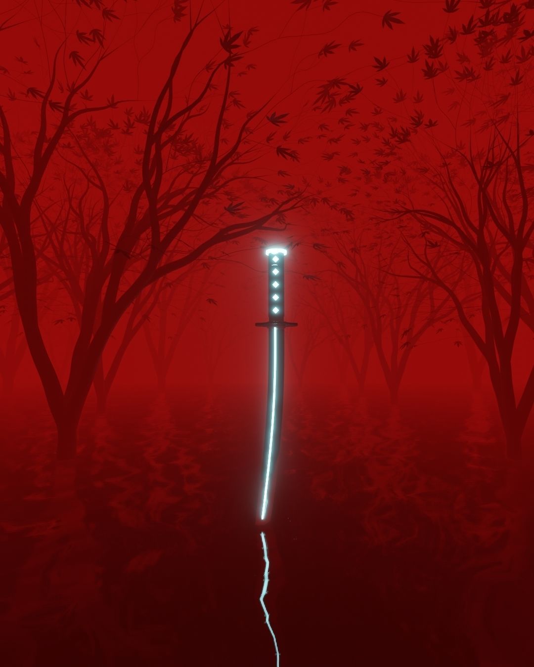 Japanese Sword - Katana  Low-poly 3D model_2