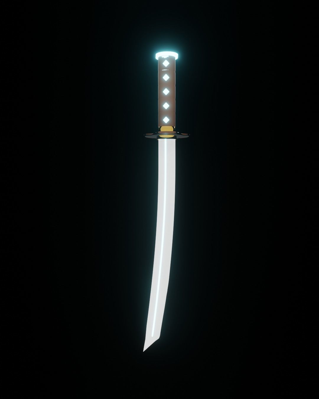 Japanese Sword - Katana  Low-poly 3D model_5