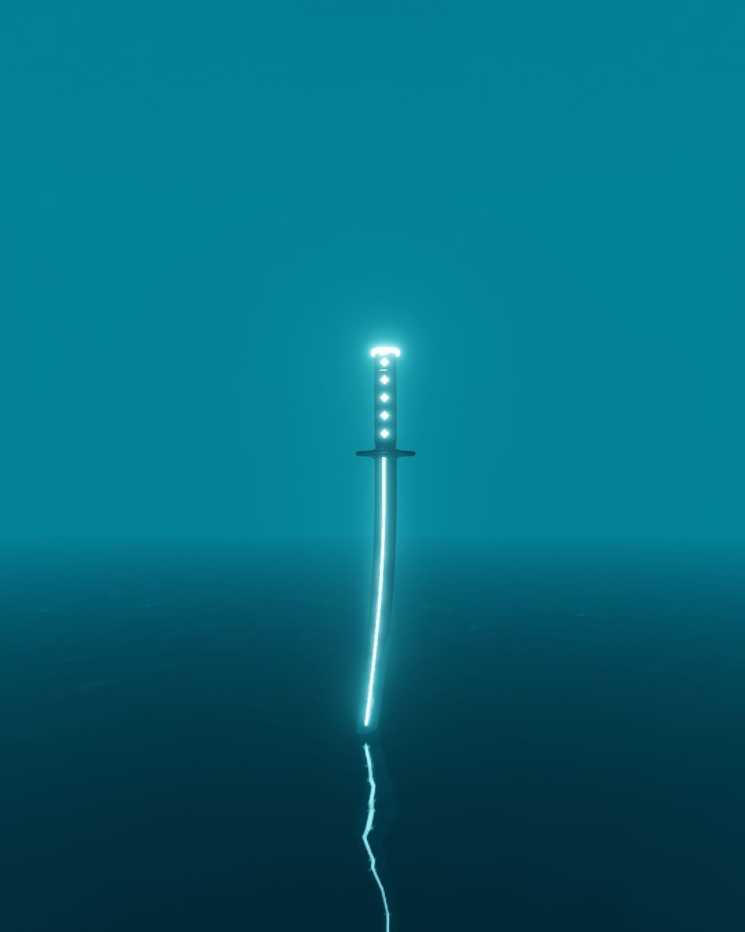 Japanese Sword - Katana  Low-poly 3D model_1