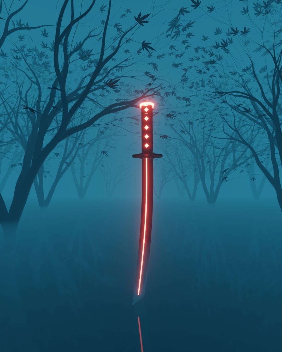 Japanese Sword - Katana  Low-poly 3D model_4