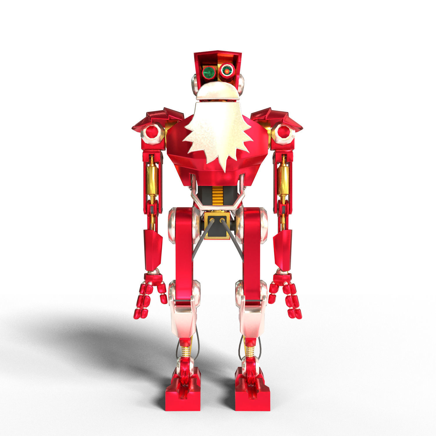 Robot Santa Low-poly 3D model_1