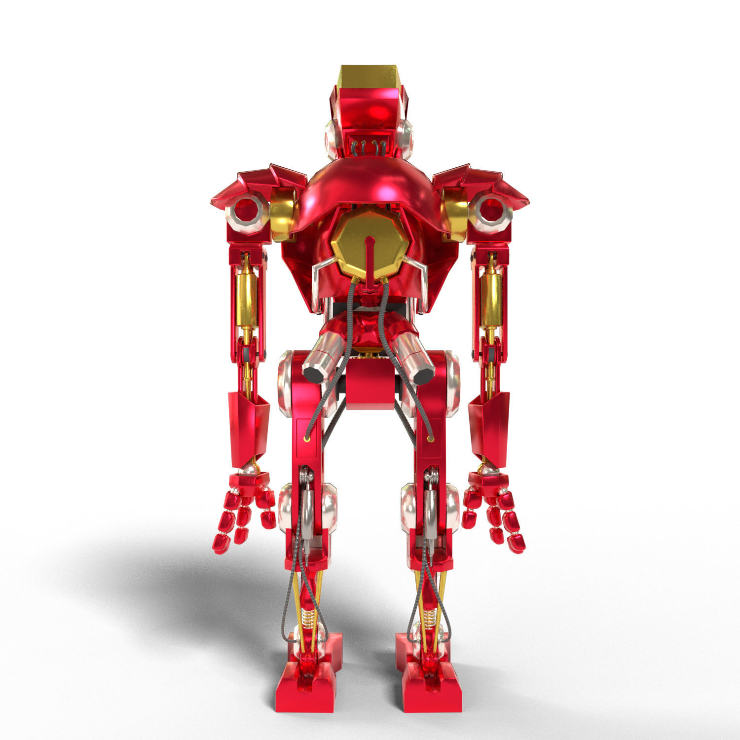 Robot Santa Low-poly 3D model_3