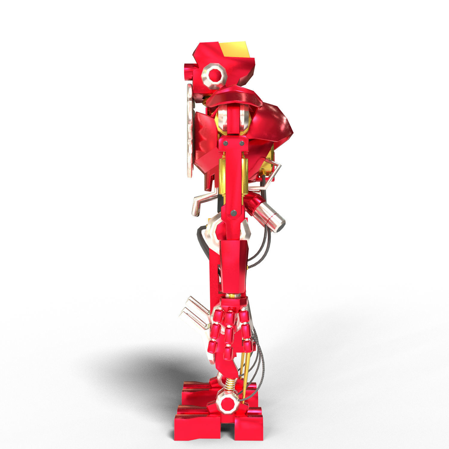 Robot Santa Low-poly 3D model_2