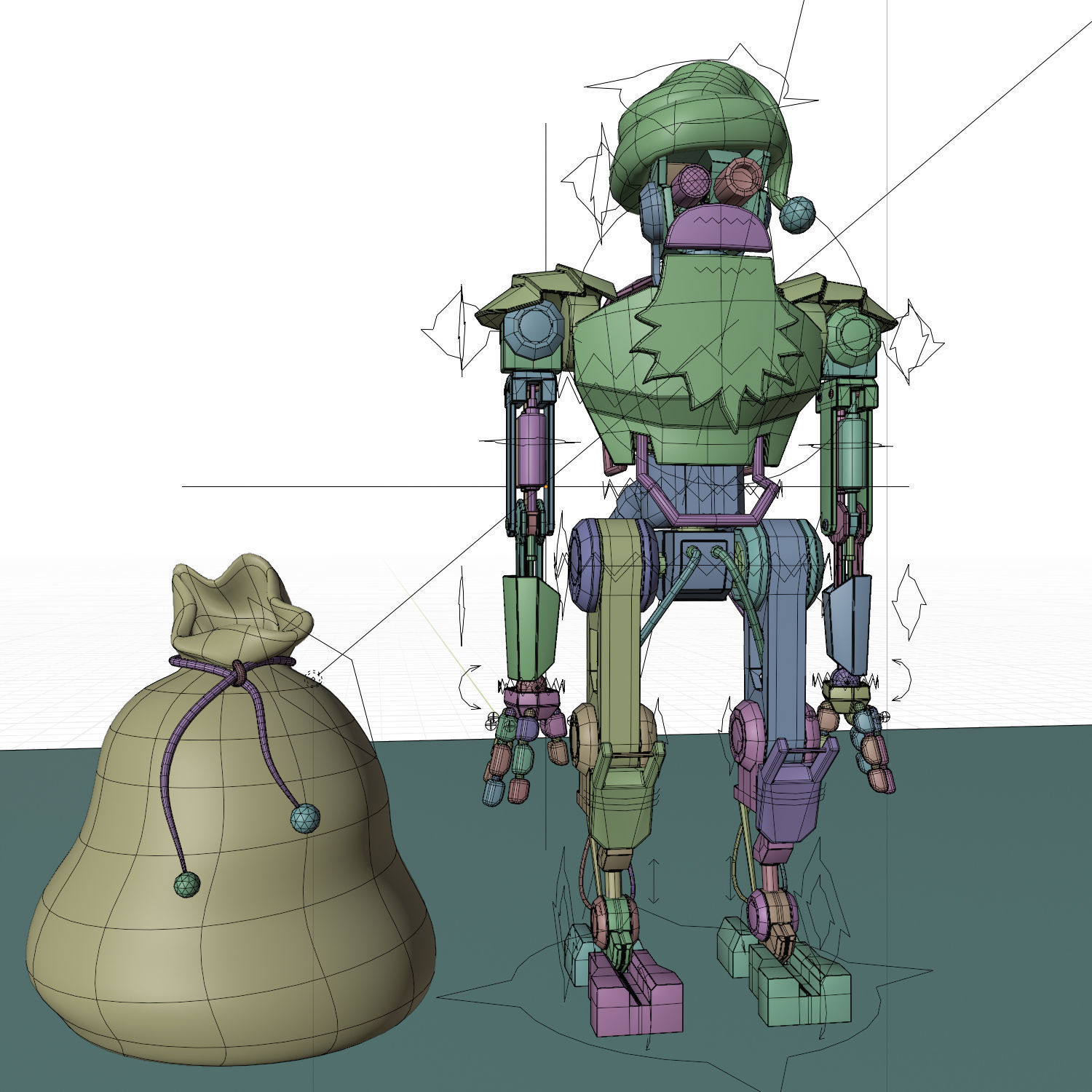 Robot Santa Low-poly 3D model_5