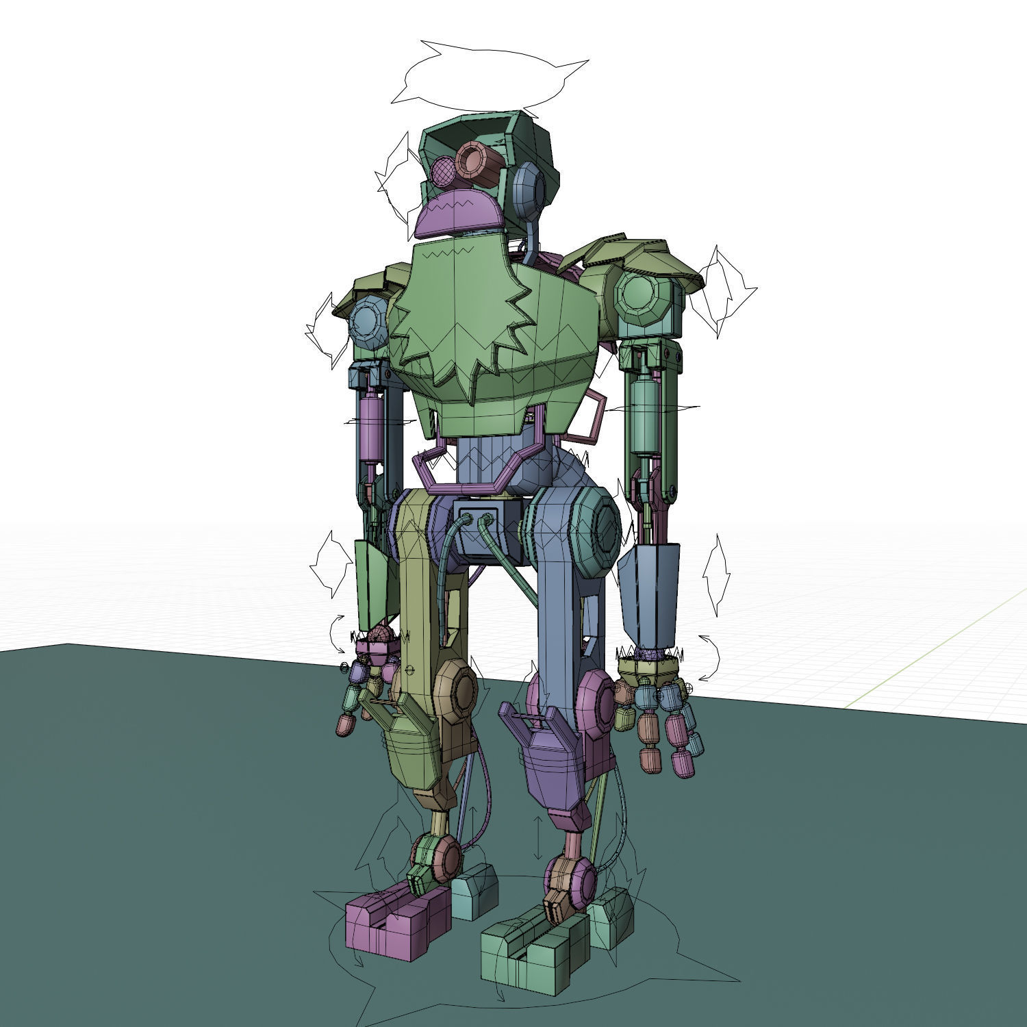 Robot Santa Low-poly 3D model_4