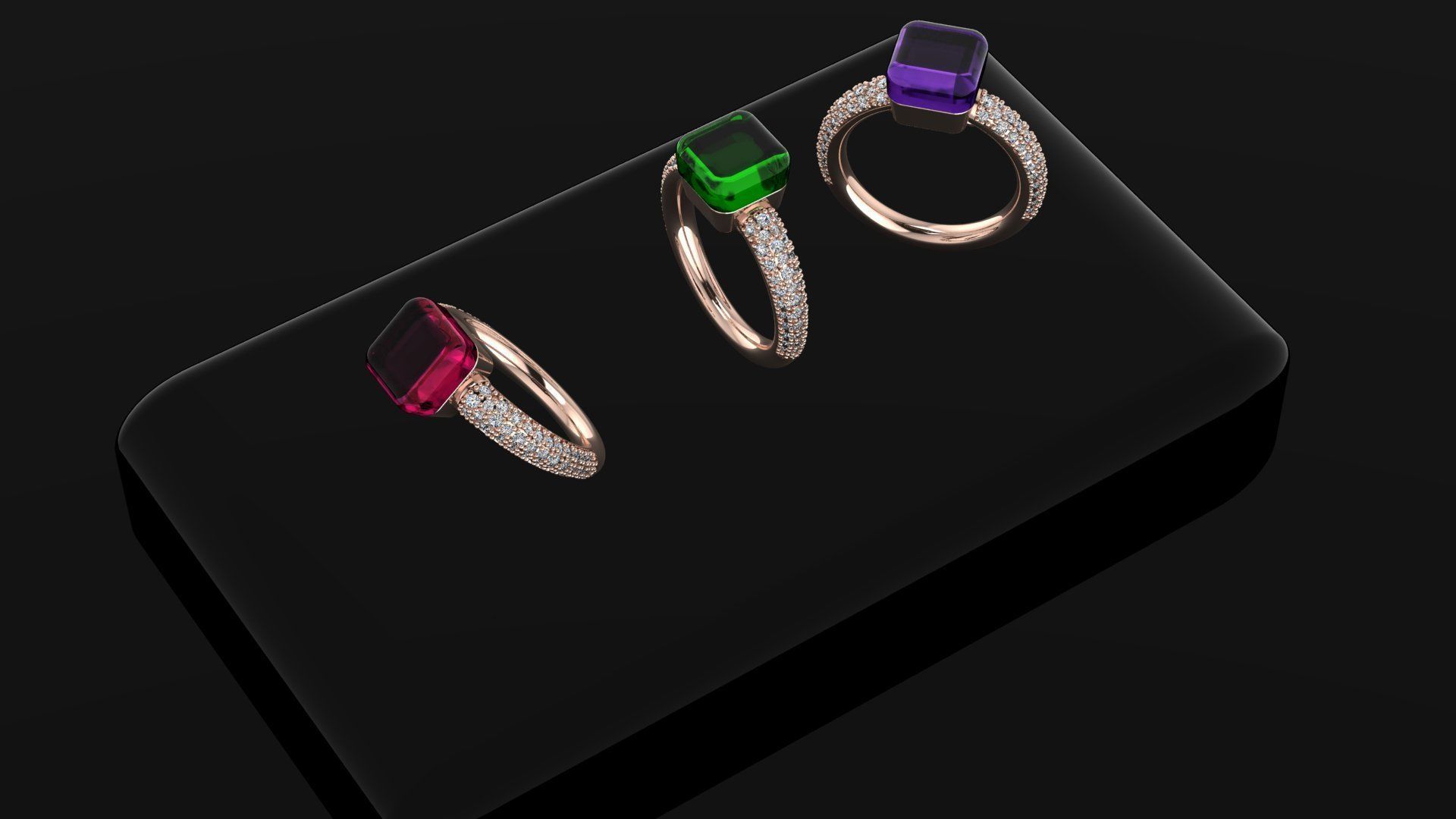 color ring pomellato  like 3D model_6