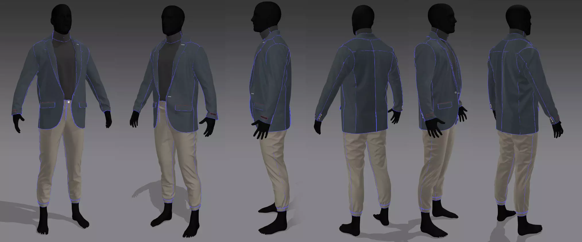 Men in coat-pant and t-shirt marvelous file 3D model_0