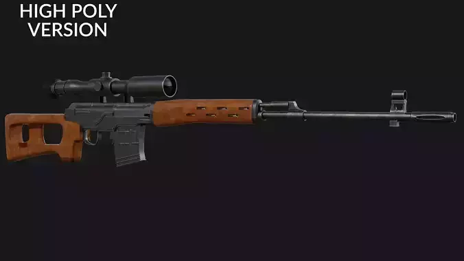 Dragunov SVD Low-poly 3D model