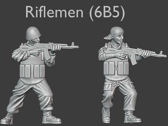 Modern Russian Riflemen - 6B5 - 28mm wargaming miniatures 3D print model